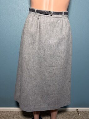 Vintage 1980’s-1990’s Classic Gray Wool-Blend Pencil Skirt - Women's